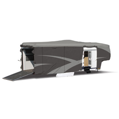 Picture of ADCO Designer SFS Aquashed (R) Gray Fabric Cover For 24' 1"-28' Toy Haulers 52273 01-0261                                    