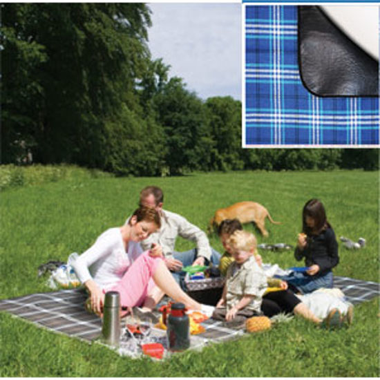 Picture of Carefree  PVC Coated Waterproof Backing Burgundy Plaid Picnic Blanket 907003 01-0302                                         