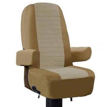 Picture of Classic Accessories  Single Tan RV Captain's Chair Seat Cover 80-112-012401-00 01-0973                                       