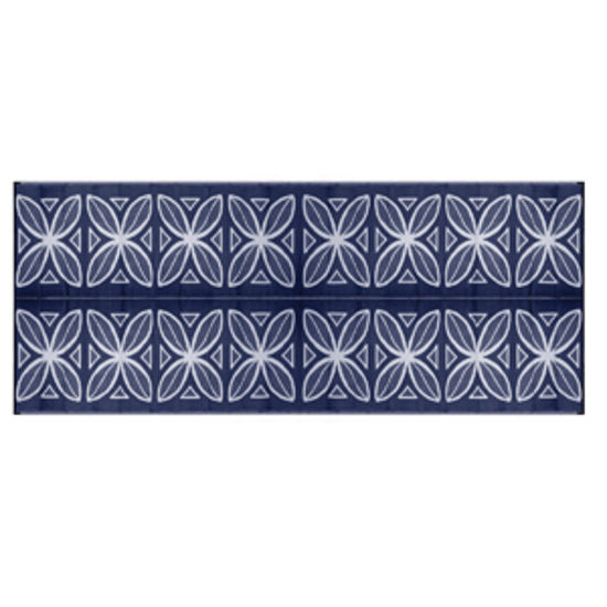 Picture of Camco  8' x 20' Blue Botanical Reversible Camping Mat 42831 01-2941                                                          