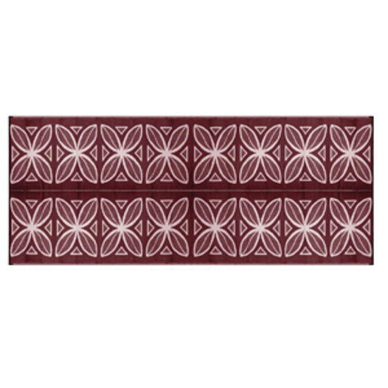 Picture of Camco  8' x 20' Burgundy Botanical Reversible Camping Mat 42832 01-2942                                                      