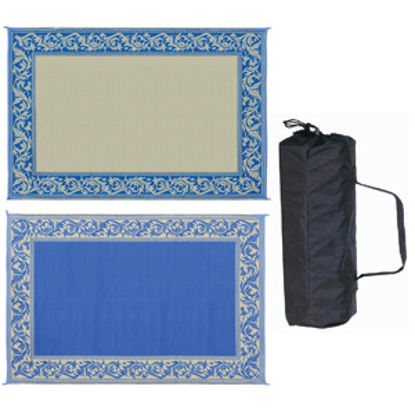 Picture of Ming's Mark  6' x 9' Blue/Beige Reversible Camping Mat RD3 01-4209                                                           