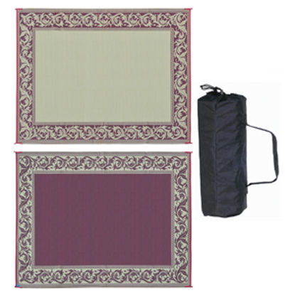 Picture of Ming's Mark  6' x 9' Burgundy/Beige Reversible Camping Mat RD5 01-4211                                                       