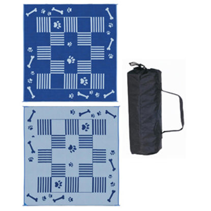 Picture of Ming's Mark  Blue/ White Polypropylene Reversible Camping Mat w/ Storage Bag DA3 01-5021                                     