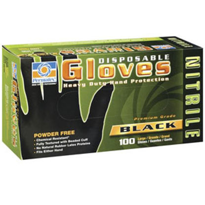 Picture of Permatex  Extra Large Black Nitrile Disposable Gloves 08186 02-0001                                                          