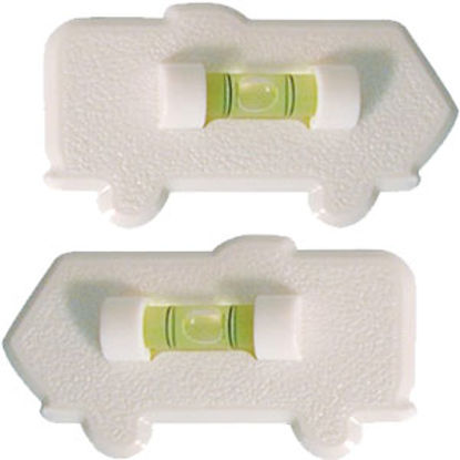 Picture of Prime Products  2-Pack White Stick-On Bubble Design Motorhome Shaped RV Level 28-0121 03-0407                                