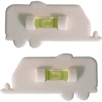 Picture of Prime Products  2-Pack Colonial White Bubble Design Travel Trailer Shaped RV Level 28-0132 03-0412                           