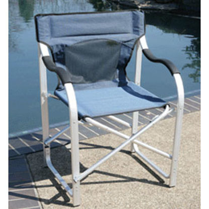 Picture of Faulkner  Blue Aluminum Director's Chair 43947 03-0488                                                                       