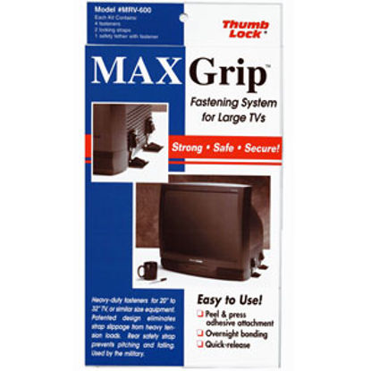 Picture of Thumb Lock Max Grip (TM) Black 50 lb RV Travel Safety Strap MRV-630BK 03-0505                                                