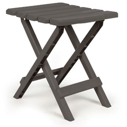 Picture of Camco Adirondack 12"L x 14"W x 15"H Charcoal Plastic Folding Adirondack Table 51881 03-0670                                  