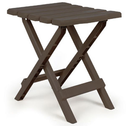 Picture of Camco Adirondack 12"L x 14"W x 15"H Brown Plastic Folding Adirondack Table 51882 03-0671                                     