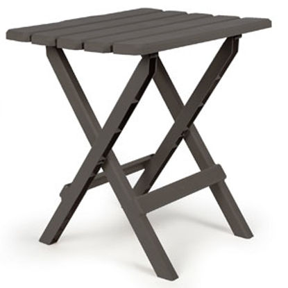 Picture of Camco Adirondack 18"L x 15"W x 19-1/2"H Charcoal Plastic Folding Adirondack Table 51885 03-0675                              