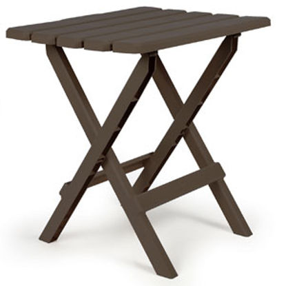 Picture of Camco Adirondack 18"L x 15"W x 19-1/2"H Brown Plastic Folding Adirondack Table 51886 03-0676                                 