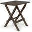 Picture of Camco Adirondack 18"L x 15"W x 19-1/2"H Brown Plastic Folding Adirondack Table 51886 03-0676                                 