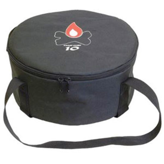 Picture of Camp Chef  12-1/2"D x 6"H Black Polyester Campfire Cookware Storage Bag CBDO10 03-0809                                       
