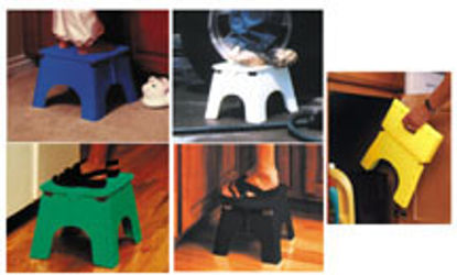 Picture of B&R Plastics EZ-Foldz 6-Pack 9"H Assorted Plastic Folding Step Stool 101-6AS 03-0975                                         