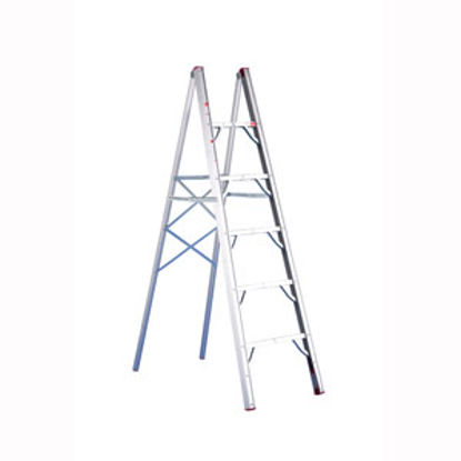 Picture of GP Logistics  5' Clear Anodized Aluminum Folding Step Ladder SLD-S5 03-1025                                                  
