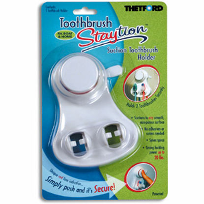 Picture of Thetford Staytion (TM) White Toothbrush Holder For 2 Toothbrushes 36669 03-1045                                              