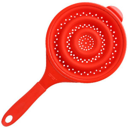 Picture of Dexas  2 Qt Red Silicone Collapsible Kitchen Strainer GCC1795 03-1092                                                        