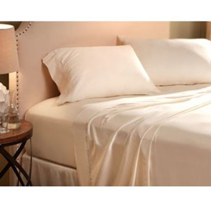 Picture of Denver Mattress  White 300 TC 60" x 75" Short Queen Bed Sheet 343503 03-1187                                                 