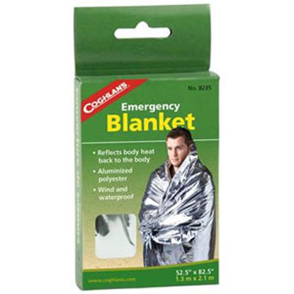 Picture of Coghlan's  52"W x 82-1/2"L Aluminized Polyester Emergency Blanket 8235 03-1927                                               