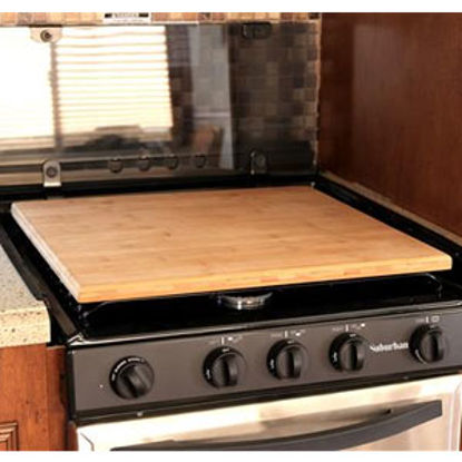 Picture of Camco  Natural Bamboo Universal Fit Stove Top Cover 43571 03-1956                                                            
