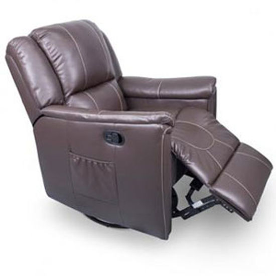 Picture of Lippert Thomas Payne Collection Majestic Chocolate PolyHyde (TM) Swivel Glider/Recliner 377710 03-2066                       