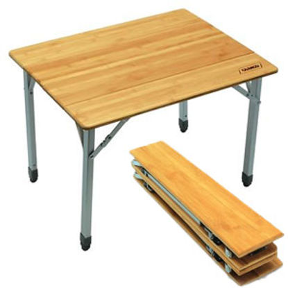 Picture of Camco  25-1/2"L x 19-3/4"W Bamboo Folding Table 51895 03-2107                                                                