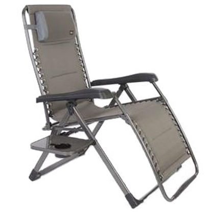Picture of Faulkner  Platinum Gray XL Folding Recliner w/ Side Tray 52290 03-2154                                                       
