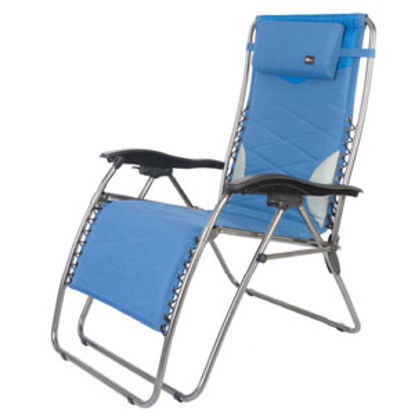 Picture of Faulkner  Blue XL Folding Recliner w/ Side Tray 52295 03-2159                                                                