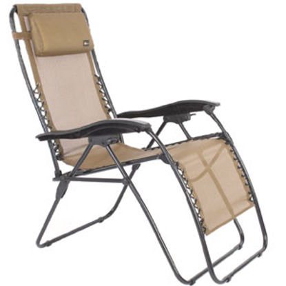 Picture of Faulkner  Tan Mesh Standard Folding Recliner w/ Side Tray 52299 03-2163                                                      