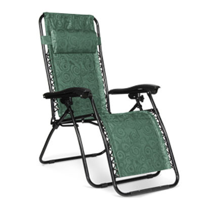 Picture of Camco  Green Swirl Large Zero Gravity Folding Chair 51831 03-3616                                                            