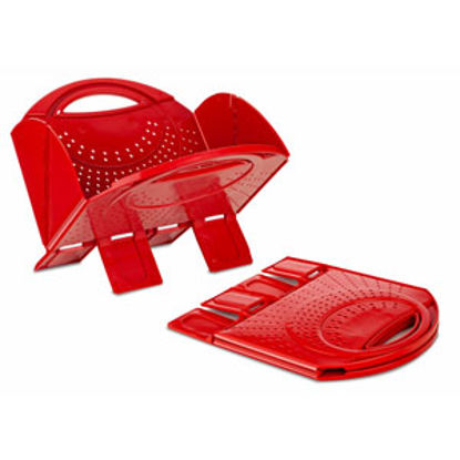Picture of B&R Plastics  Red Plastic Foldable Kitchen Strainer 2741-12 03-4621                                                          