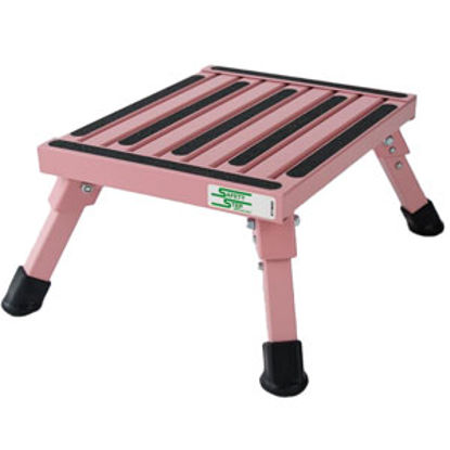 Picture of Safety Step  7"H Pink Aluminum Folding Step Stool S-07C-P 04-0166                                                            