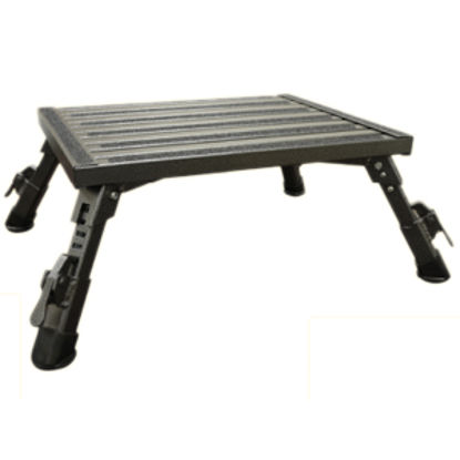 Picture of Safety Step  7 to 8-1/2"H Adjustable Gray Aluminum Folding Step Stool XLA-09C-G 04-0178                                      
