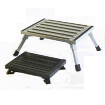 Picture of Safety Step  8"H Black Aluminum Folding Step Stool F-08C-BLK 04-0207                                                         