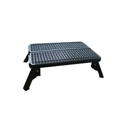 Picture of Stromberg Carlson  4-1/2 to 8-1/4"H Adjustable Black Aluminum Folding Step Stool P-102 04-0209                               