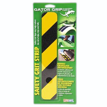 Picture of Top Tape Gator Grip (R) Yellow/Black 2" x 12" Anti-Slip Safety Grit Strip, RE625YB 04-0263                                   