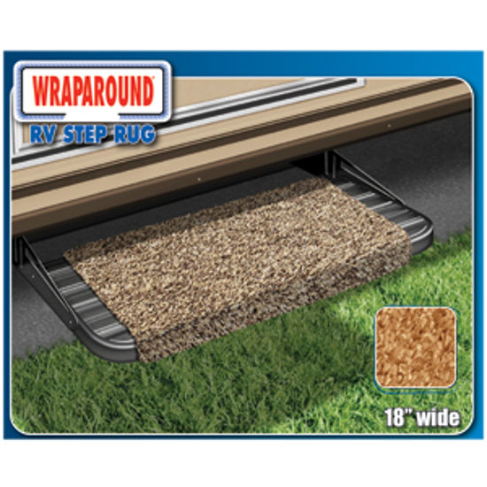 Picture of Prest-o-Fit Wraparound (R) Brown 18" Entry Step Rug 2-0041 04-0296                                                           