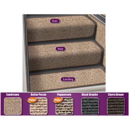 Picture of Prest-o-Fit Step Huggers (R) 23-1/2"L x 13-1/2"W Butter Pecan Step Rug for Stair Steps 5-0072 04-0430                        