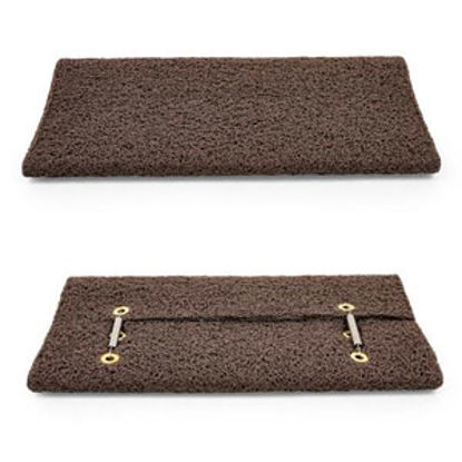 Picture of Camco  18"W Brown Looped PVC w/ TPE Backing Entry Step Rug 42963 04-0559                                                     