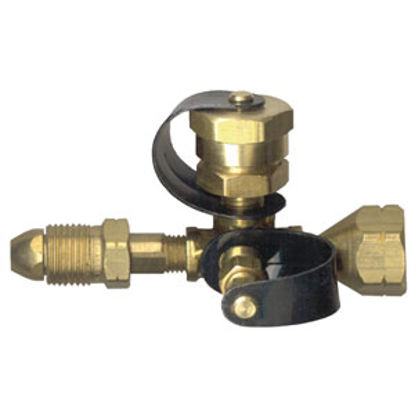 Picture of JR Products  Male 1"- 20 x FPOL x MPOL x 1/4" FIF Tee Style LP Adapter Fitting 07-30135 06-0066                              