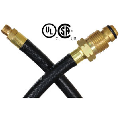 Picture of JR Products  Prest-O-Lite (POL) End x 1/4" Inverted Flare LP Pigtail Hose 07-30645 06-0128                                   