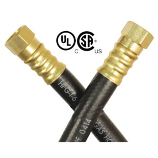 Picture of JR Products  1/4" MPT End x 1/4" Quick Disconnect Male End LP Appliance Hose 07-31105 06-0194                                