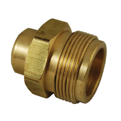 Picture of Marshall Excelsior  1/4" FNPT Inlet x 1"-20 MNPT Outlet Brass LP Adapter Fitting ME492 06-0219                               