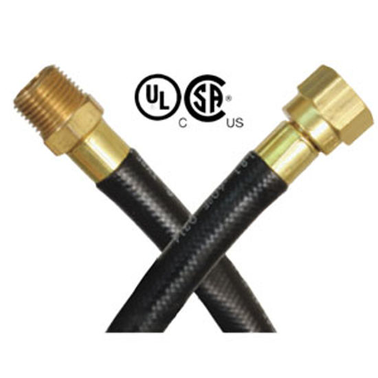Picture of JR Products  3/8" Female Swivel SAE End x 3/8" Male Pipe End LP Supply Hose 07-31255 06-0351                                 