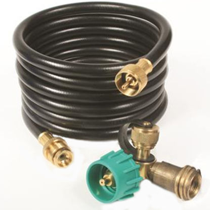 Picture of Camco  Brass 90 Deg LP Tee w/ 3 Ports & 12' Hose 59143 06-0478                                                               