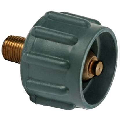 Picture of Camco  Green ACME Nut x 1/4" NPT Brass LP Hose Connector 59923 06-0479                                                       