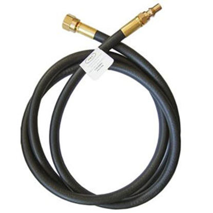 Picture of Marshall Excelsior  1/4" Quick Disconnect Nipple x 3/8" Female Flare Swivel LP Feed Hose MER14TCMQD6FS-144 06-0674           