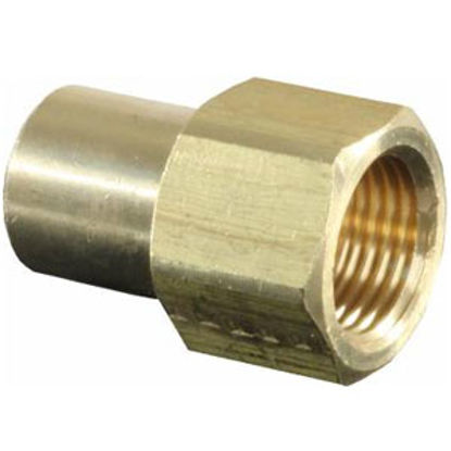 Picture of JR Products  Brass 3/8" Female Flare To 1/4" MPT LP Hose Connector 07-30225 06-0690                                          